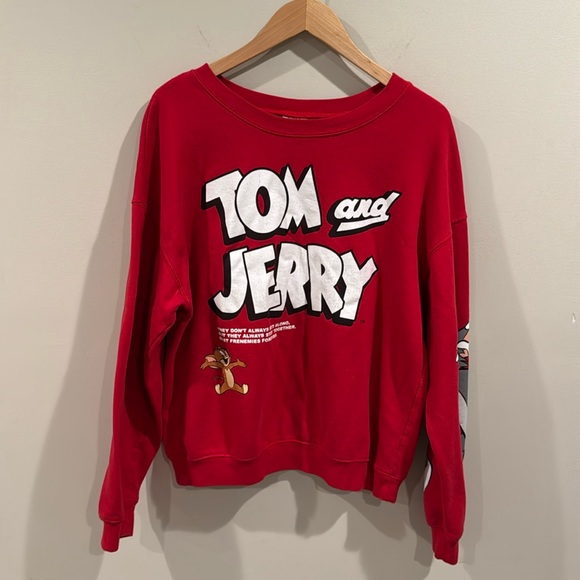 Women’s Tom and Jerry Red XL crewneck sweater relaxed fit - Picture 1 of 9